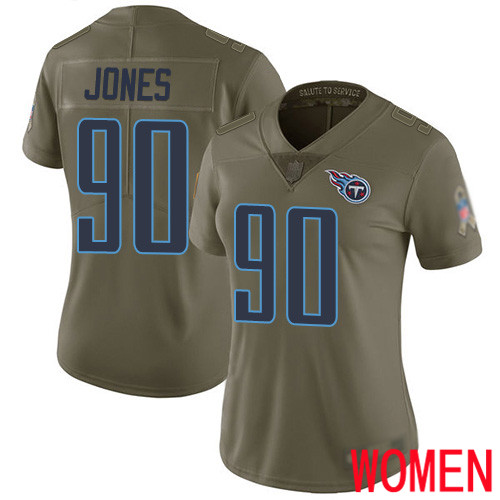 Tennessee Titans Limited Olive Women DaQuan Jones Jersey NFL Football #90 2017 Salute to Service